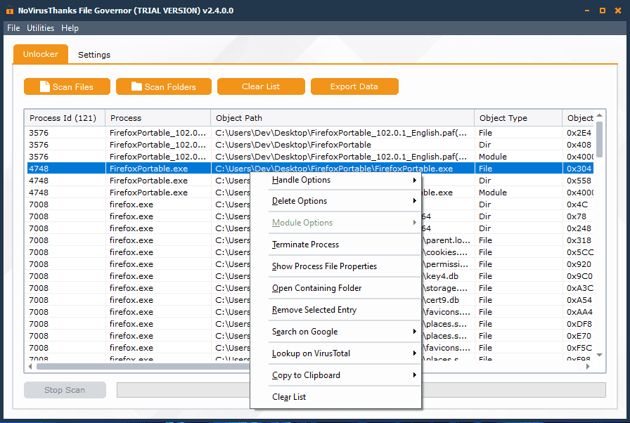 Windows 7 NoVirusThanks File Governor 2.6 full