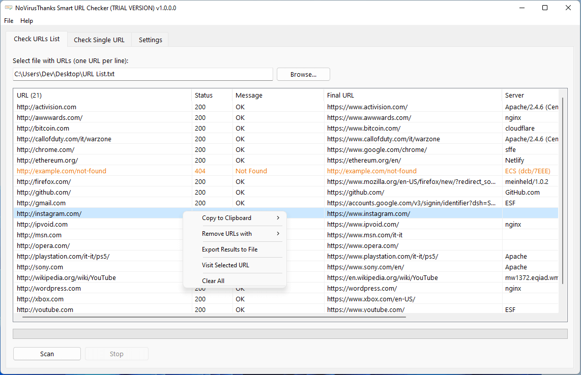 Check HTTP Status And 301 302 Redirects With Smart URL Checker Appsvoid Check HTTP Status And 301 302 Redirects With Smart URL Checker Appsvoid